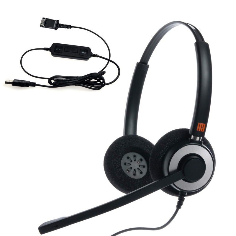 IPD IPH-165 USB Headset with Noise Cancelling Microphone for Office and Call cengter- Compatible with Skype, Microsoft Teams, Cisco Jabber, Avaya One-X and Other Soft Phones - Image 1
